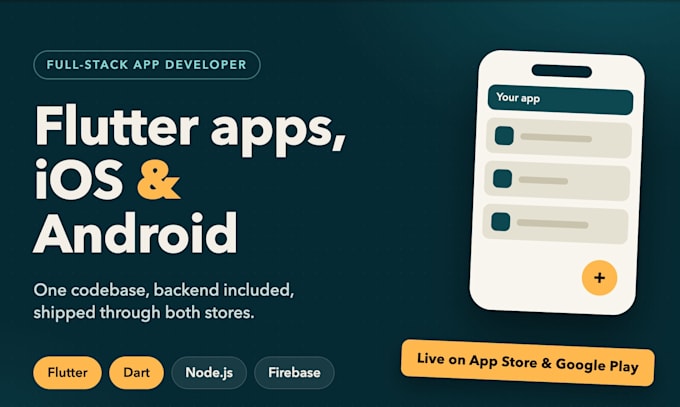 build a flutter mobile app for ios and android with backend
