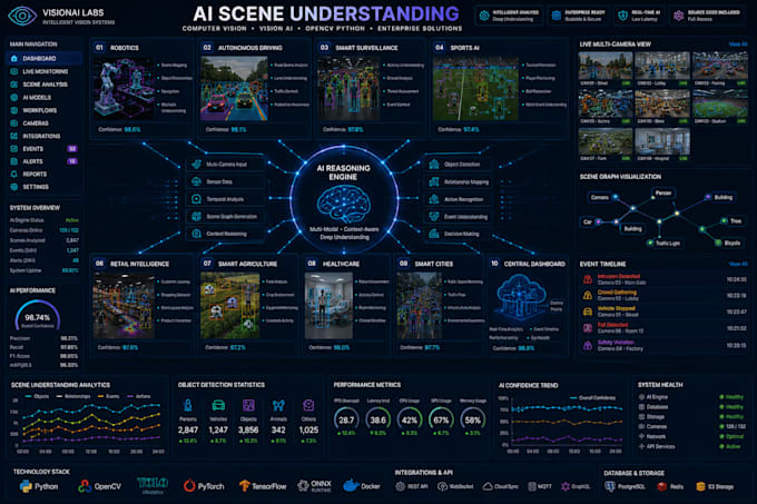 develop ai scene understanding, computer vision, opencv python, yolo ai vision