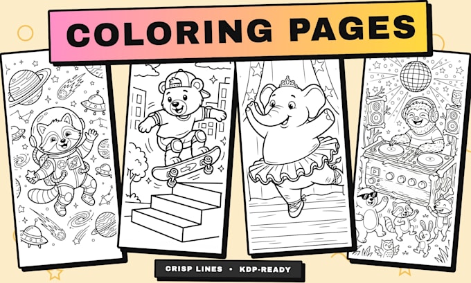 create custom coloring pages and coloring book illustrations