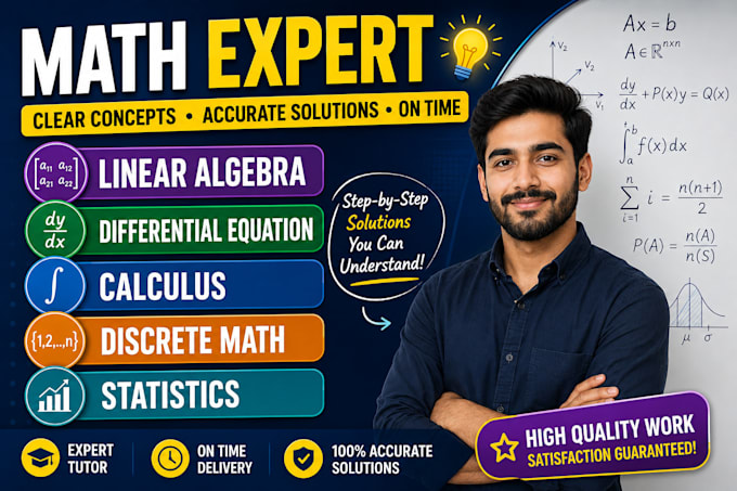 tutor discrete math, linear algebra, differential equations, calculus 1, 2, 3