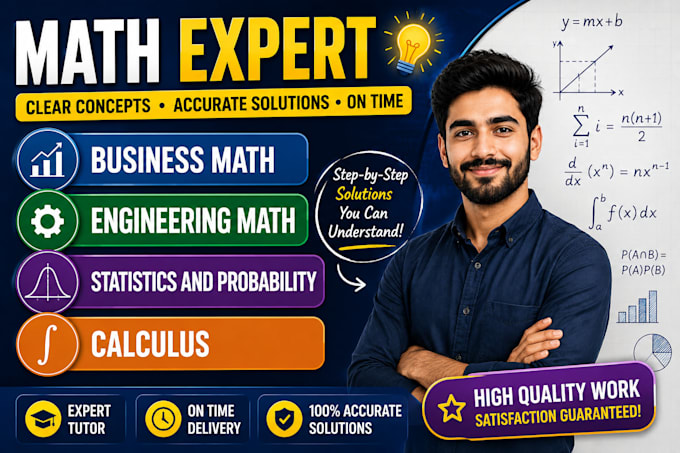 tutor business math, engineering mathematics, statistics probability, calculus