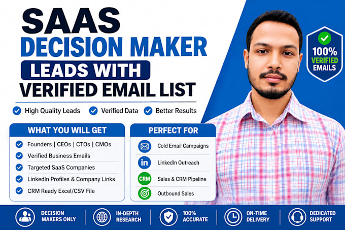 deliver saas decision maker leads with verified email list and details