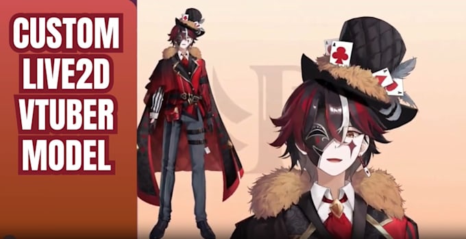draw and rig 2d vtuber model anime live2d model anime 2d live2d vtuber rigging