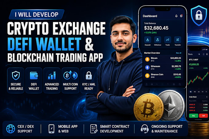 develop a secure crypto exchange, defi wallet, and blockchain app