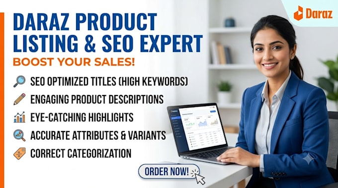 create SEO optimized daraz product listings