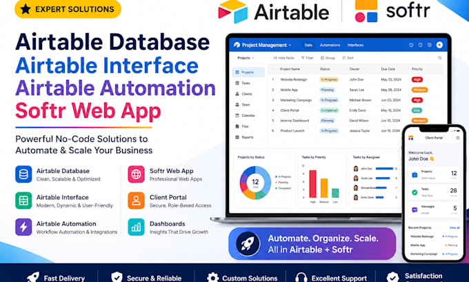 build airtable database airtable dashboard airtable automation client portal