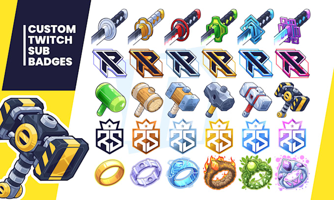 design custom twitch sub badges and bit badges
