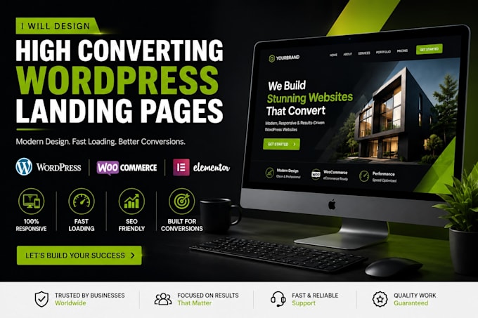 create elementor landing page wordpress website elementor pro elementor website
