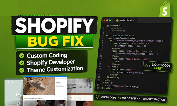 fix shopify bug edit shopify liquid code do shopify liquid code fix liquid code