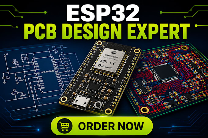 design esp32 pcb with schematic, layout and gerber files