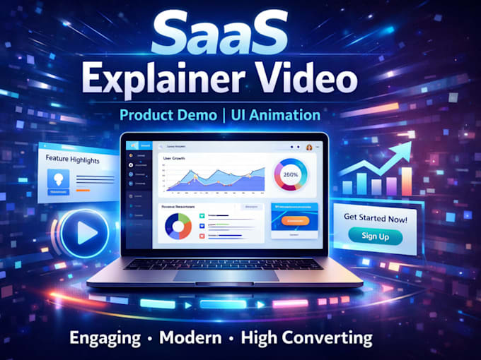 create 3d saas animation, 2d cgi explainer video  and product demo video
