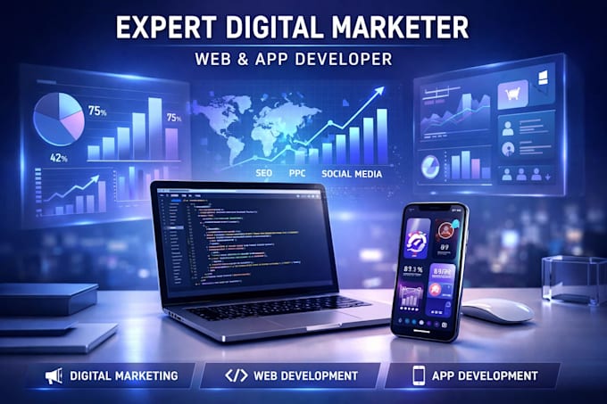be your expert digital marketer, web and app developer