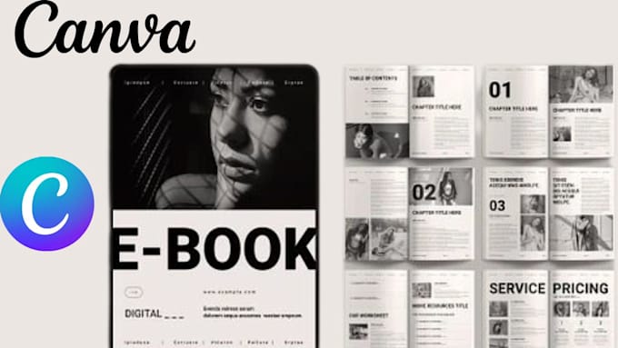 canva ebook design, workbook, lead magnet and ebook layout formatting