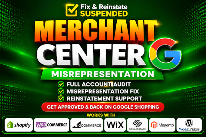 fix google merchant center suspension and misrepresentation