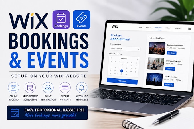 setup wix bookings wix appointment and wix event website