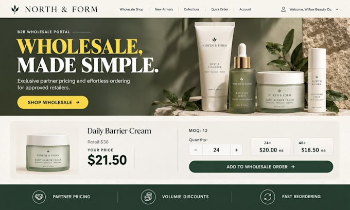 setup shopify b2b wholesale store with custom pricing and catalogs