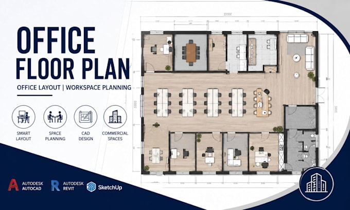 design office floor plan, office layout, workspace planning, office cad
