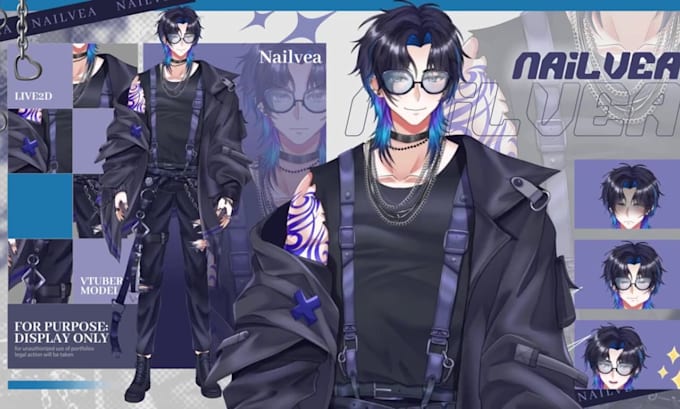design vtuber model live2d and rigging for vtube studio