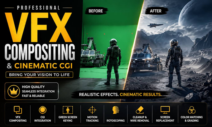 do vfx compositing and cinematic cgi for films