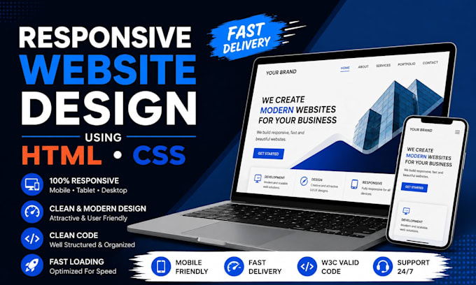 design a responsive website using HTML or CSS