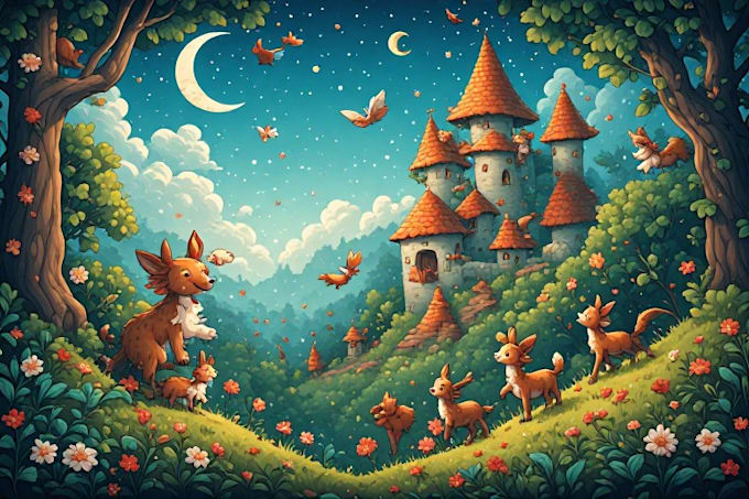 draw high quality childrens book illustration covers