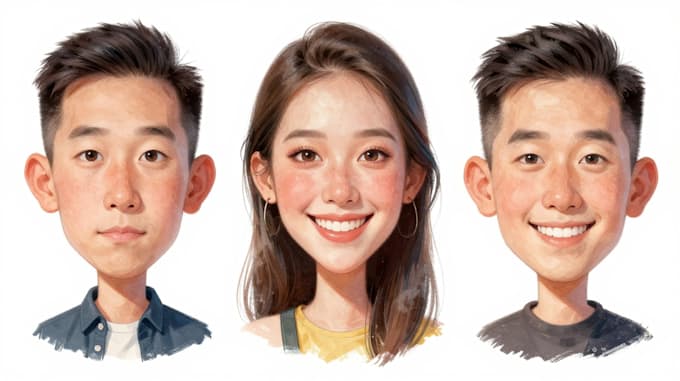 draw artistic cartoon caricatures