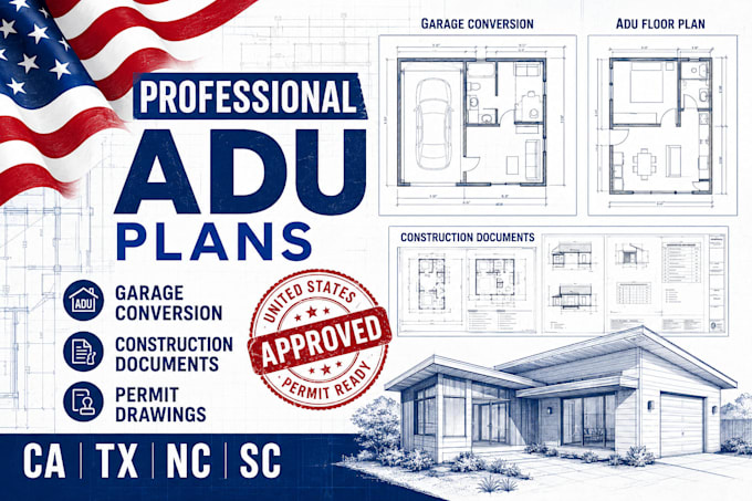 design adu plans, garage conversion plans, construction documents