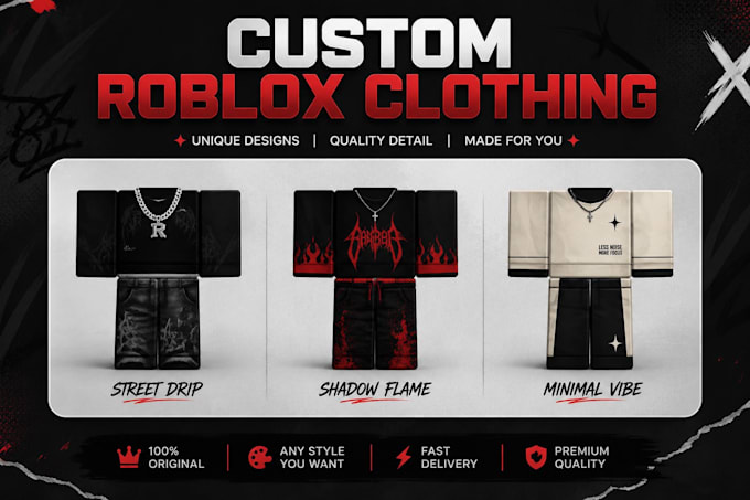 design and make custom roblox clothing for you