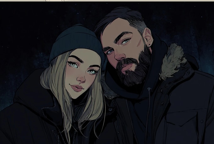 make custom couple portrait illustration