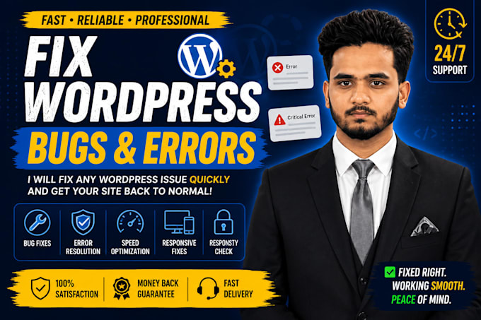 repair any kind of wordpress bug and elementor errors