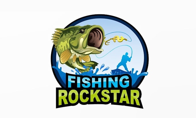design professional fishing rock star logo