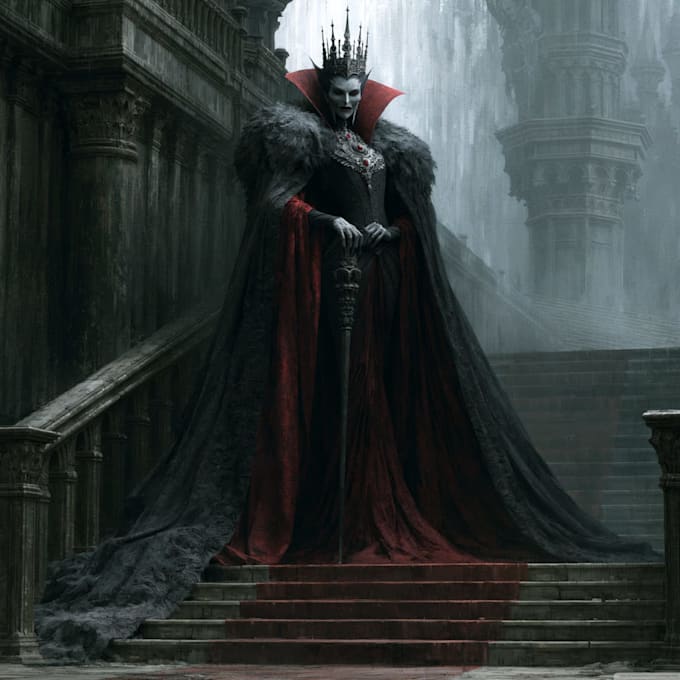 horror vampire lord queen character desing