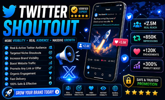 do twitter shoutout and promote your website link