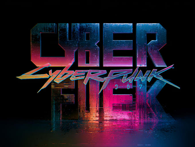 design futuristic cyberpunk logo or typography