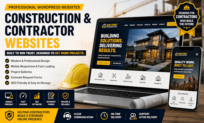 design construction contractor remodeling company wordpress website