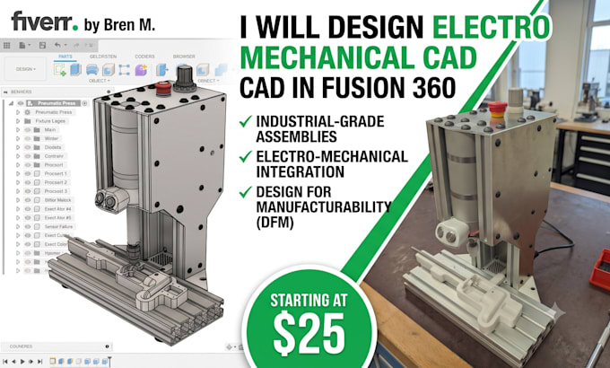 design electro mechanical cad in fusion 360