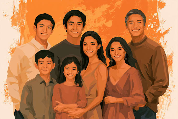 draw your family into cartoon portrait