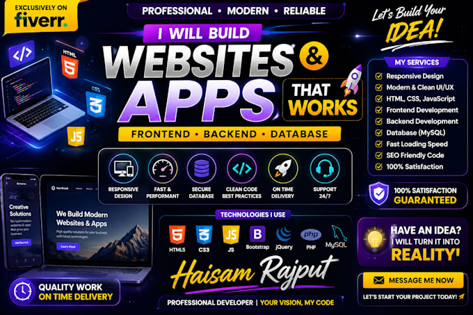 create HTML CSS javascript website