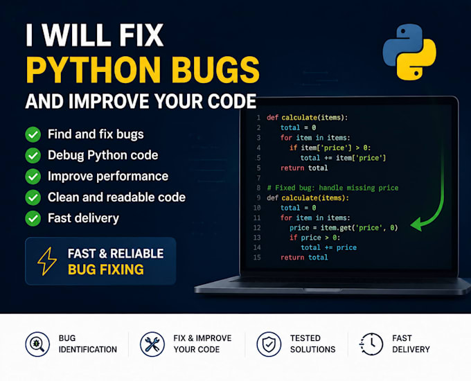 fix python bugs, automate tasks, and improve your python code
