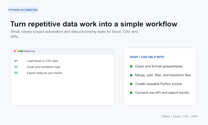 automate tasks with python and process excel or CSV data