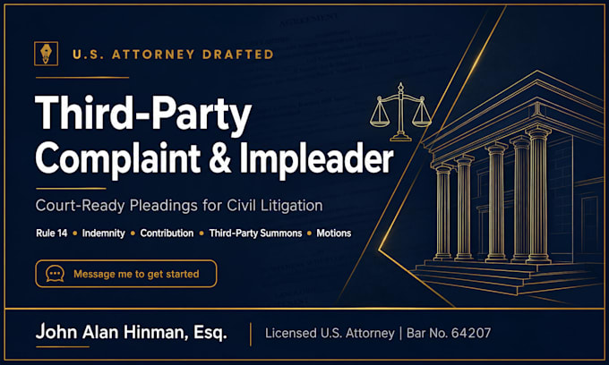 write strategic third party claims for civil lawsuits