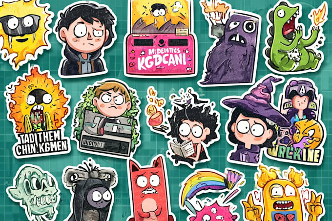 draw cute doodles designs stickers illustrations