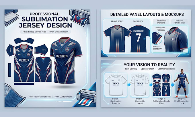 do professional custom jersey design and sublimation design