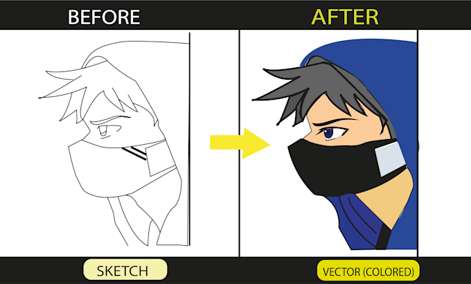 convert your drawing or sketch to vector illustration
