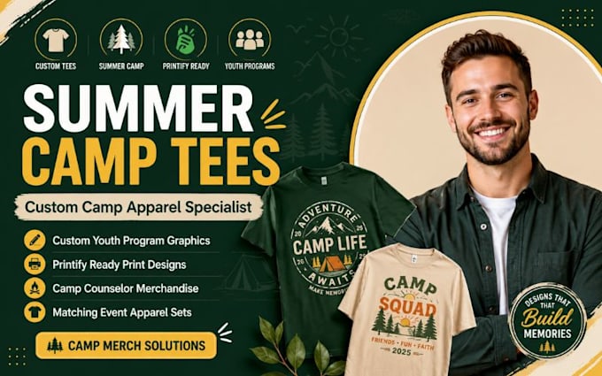 create custom tshirts for summer camp and youth program school spirit designs