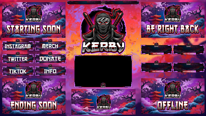 design an animated stream overlay for kick, twitch, youtube thumbnail