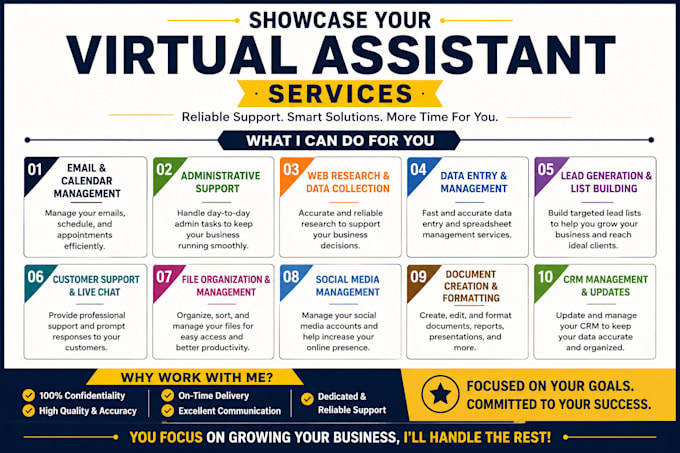 be your professional virtual assistant for admin support