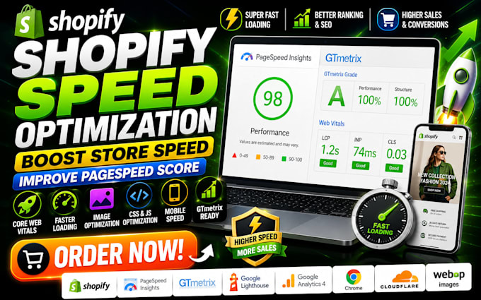 do shopify speed optimization, shopify store speed, shopify agespeed score up