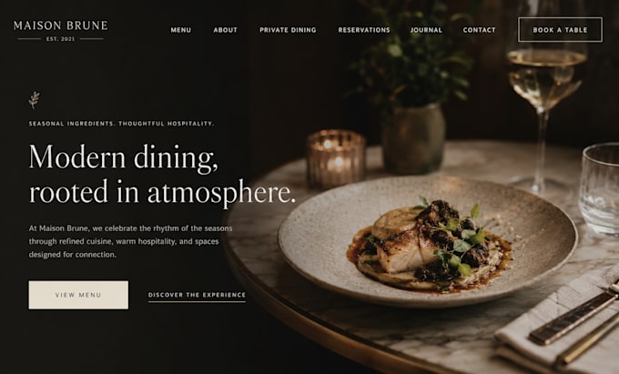 design squarespace restaurant website with menu and online ordering