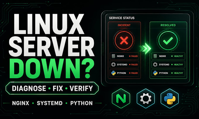 fix linux server nginx systemd python service errors